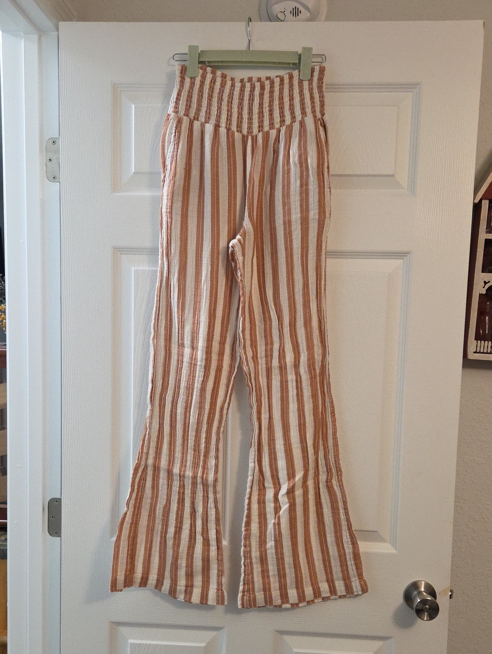 Billabong Rust and Cream Striped Wide-Leg Pants
